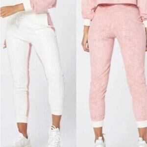 L*Space‎ Revolve Primrose Cream Back At It Terry Jogger Pants Sz Small NWT